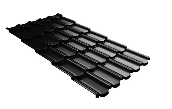 Металлочерепица квинта плюс с 3D резом 0,5 PurLite Мatt RAL 9005 черный купить в Сыктывкаре