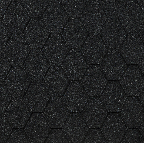 Гибкая черепица EURASIA Docke, Коллекция ШЕСТИГРАННИК Чёрный купить в Сыктывкаре