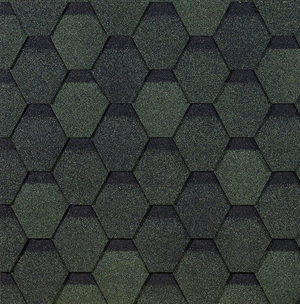 Гибкая черепица EURASIA Docke, Коллекция ШЕСТИГРАННИК Зелёный купить в Сыктывкаре