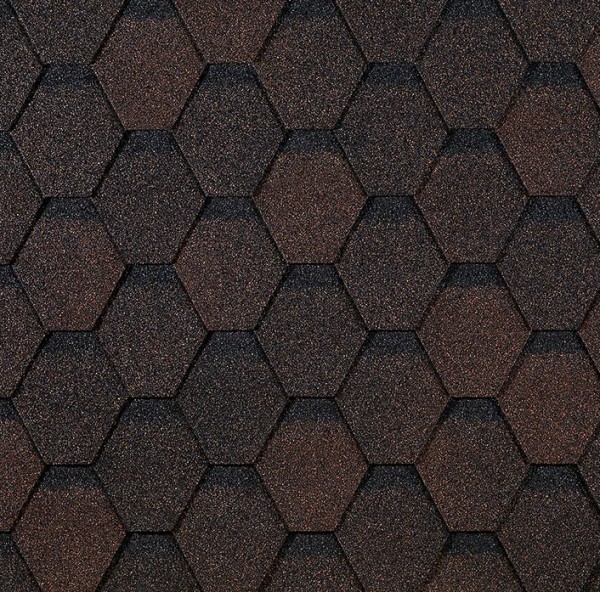Гибкая черепица EURASIA Docke, Коллекция ШЕСТИГРАННИК Коричневый купить в Сыктывкаре