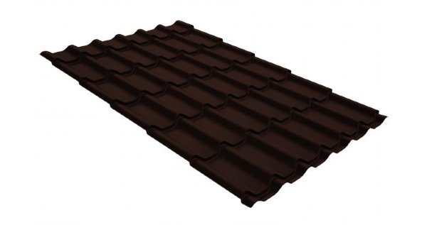 Металлочерепица классик GL 0,5 GreenCoat Pural Matt RR 887 шоколадно-коричневый (RAL 8017 шоколад) купить в Сыктывкаре