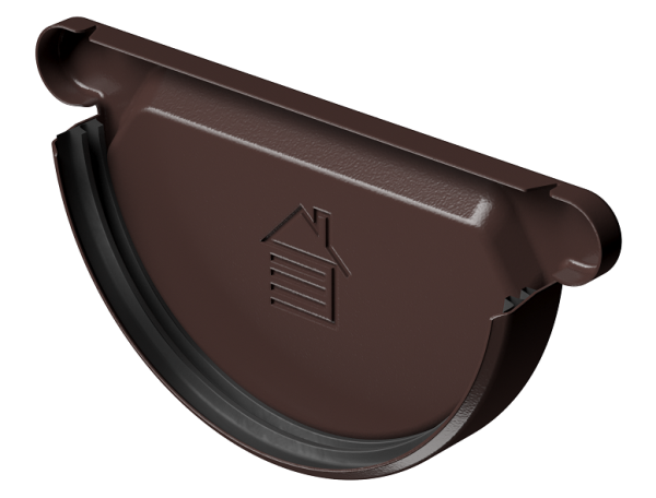 Заглушка желоба D125 Döcke STAL PREMIUM Шоколад, (RAL 8019) купить в Сыктывкаре