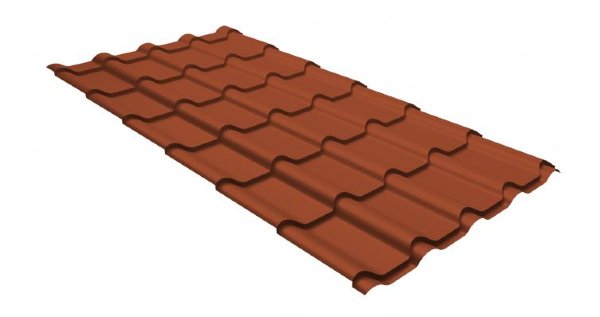 Металлочерепица камея GL 0,5 GreenCoat Pural RR 750 кирпично-красный (RAL 8004 терракота) купить в Сыктывкаре