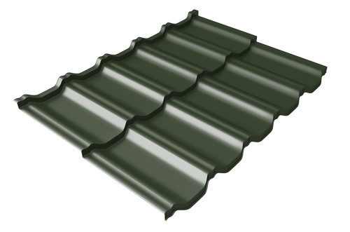 Металлочерепица модульная Квинта Uno Grand Line c 3D резом 0,5 GreenСoat Pural RR 11 темно-зеленый (RAL 6020 хромовая зелень) купить в Сыктывкаре