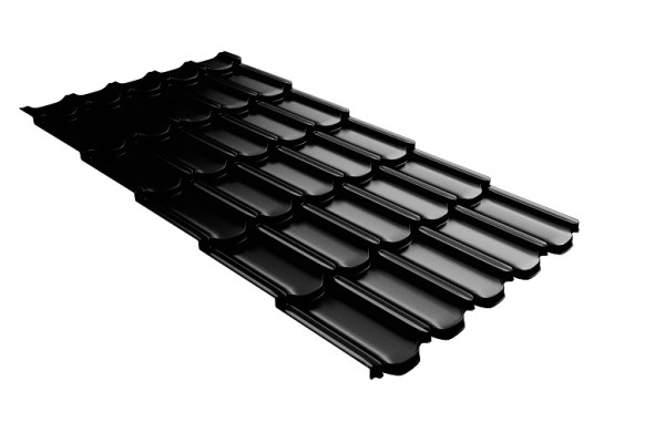 Металлочерепица квинта плюс с 3D резом 0,5 GreenСoat Pural Matt RR 33 черный (RAL 9005 черный) купить в Сыктывкаре