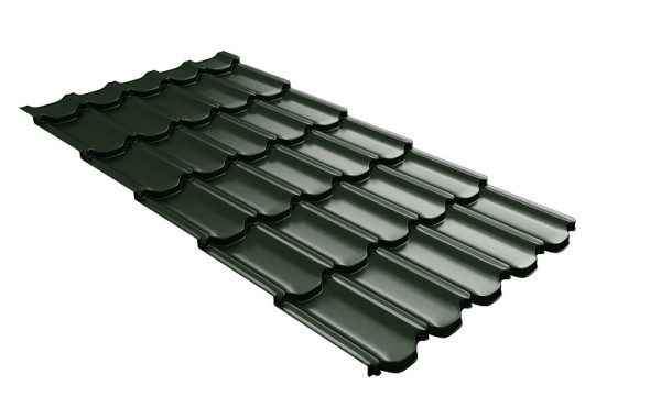 Металлочерепица квинта плюс с 3D резом 0,5 GreenСoat Pural RR 11 темно-зеленый (RAL 6020 хромовая зелень) купить в Сыктывкаре
