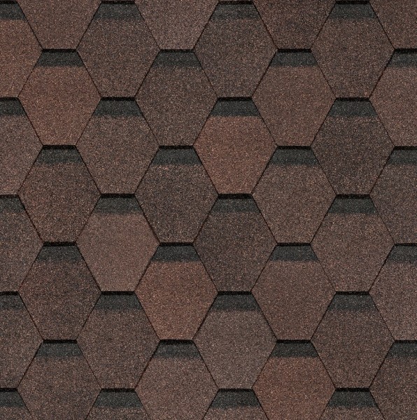 Гибкая черепица Docke, коллекция Шестигранник Коричневый купить в Сыктывкаре