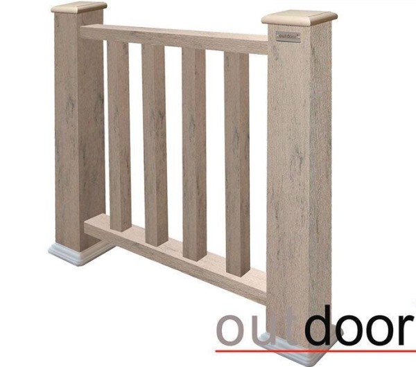 Ограждение из ДПК Outdoor Классик 3D STORM серый микс купить в Сыктывкаре