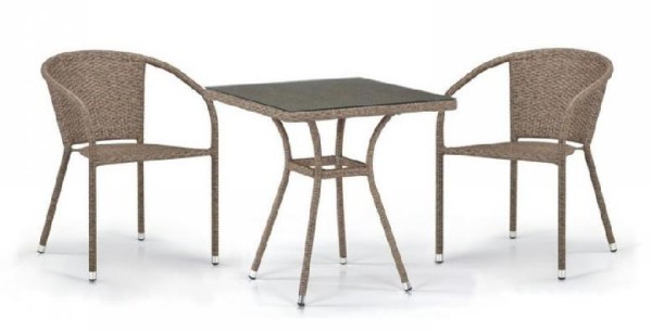 Комплект плетеной мебели AFINA из иск. ротанга T282BNT/Y137C-W56 Light Brown 2Pcs купить в Сыктывкаре