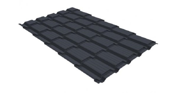 Металлочерепица GL квадро профи 0,5 GreenCoat Pural RR 23 темно-серый (RAL 7024) мокрый асфальт купить в Сыктывкаре