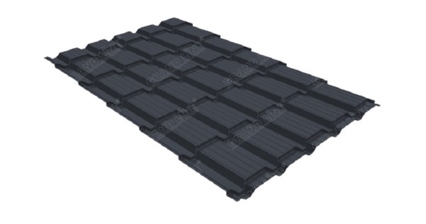 Металлочерепица GL квадро профи 0,5 Satin RAL 7024 мокрый асфальт купить в Сыктывкаре