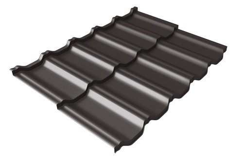Металлочерепица модульная Квинта Uno Grand Line c 3D резом 0,5 Satin RR 32 темно-коричневый купить в Сыктывкаре