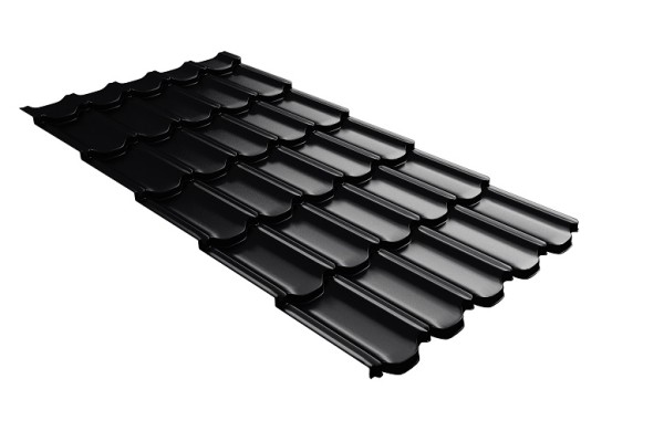 Металлочерепица квинта плюс с 3D резом 0,5 Satin Мatt RAL 9005 черный купить в Сыктывкаре