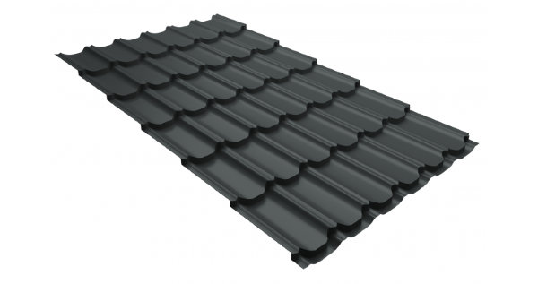 Металлочерепица квинта плюс 0,5 GreenCoat Pural Matt RR 23 темно-серый (RAL 7024 мокрый асфальт) купить в Сыктывкаре